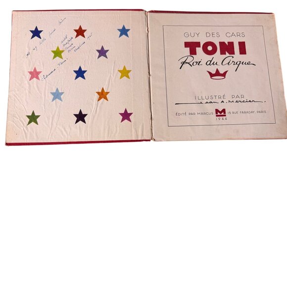 Guy Des Cars Toni Roi Du Cirque FRENCH France 1944 Illustrated Childrens Book HC - Picture 2 of 16